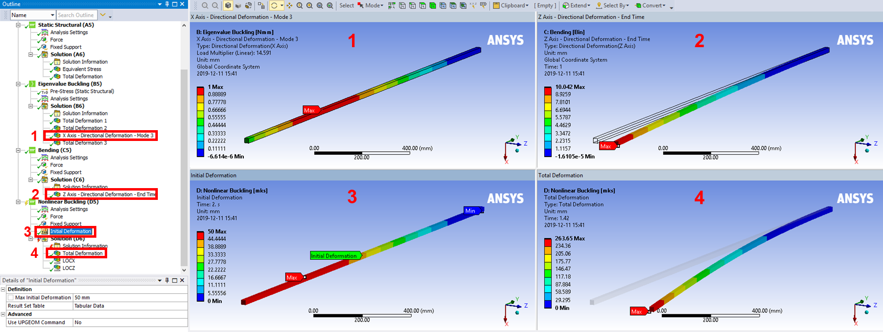 Initial deformation - Verification Model
