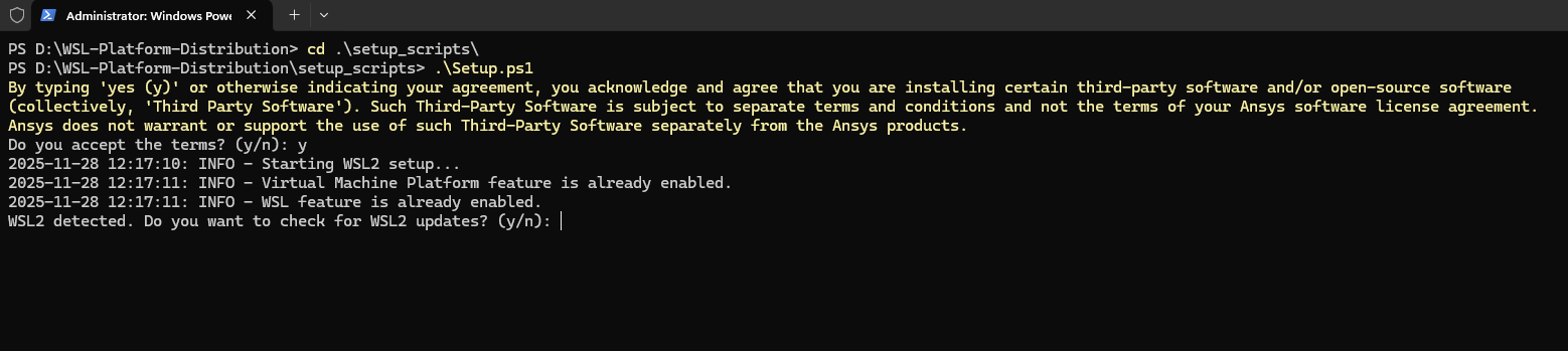 Accept WSL Update