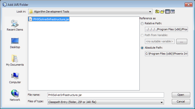 Java Add Jar Dialog