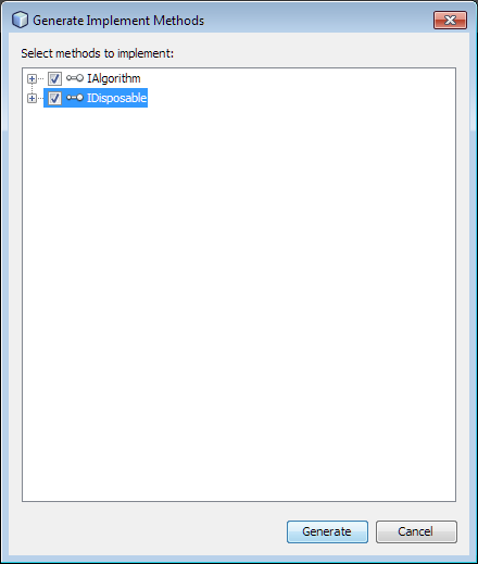 Java Generate Implement Methods
