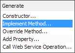Java Implement Method Menu