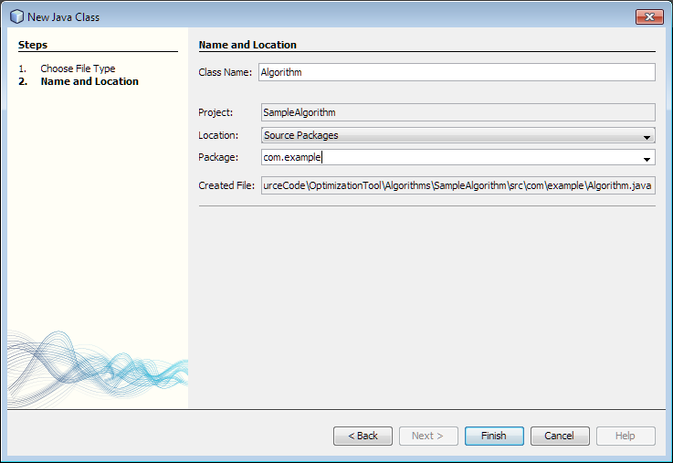 Java New Java Class Dialog