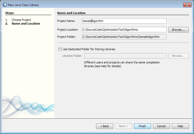 Java New Java Class Library Dialog