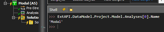 The shell showing a .Name check confirming the currently referenced object