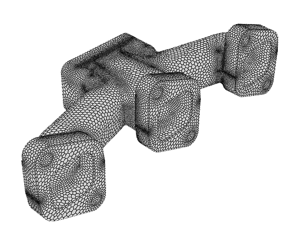Exhaust manifold mesh post-processing using PyFluent.