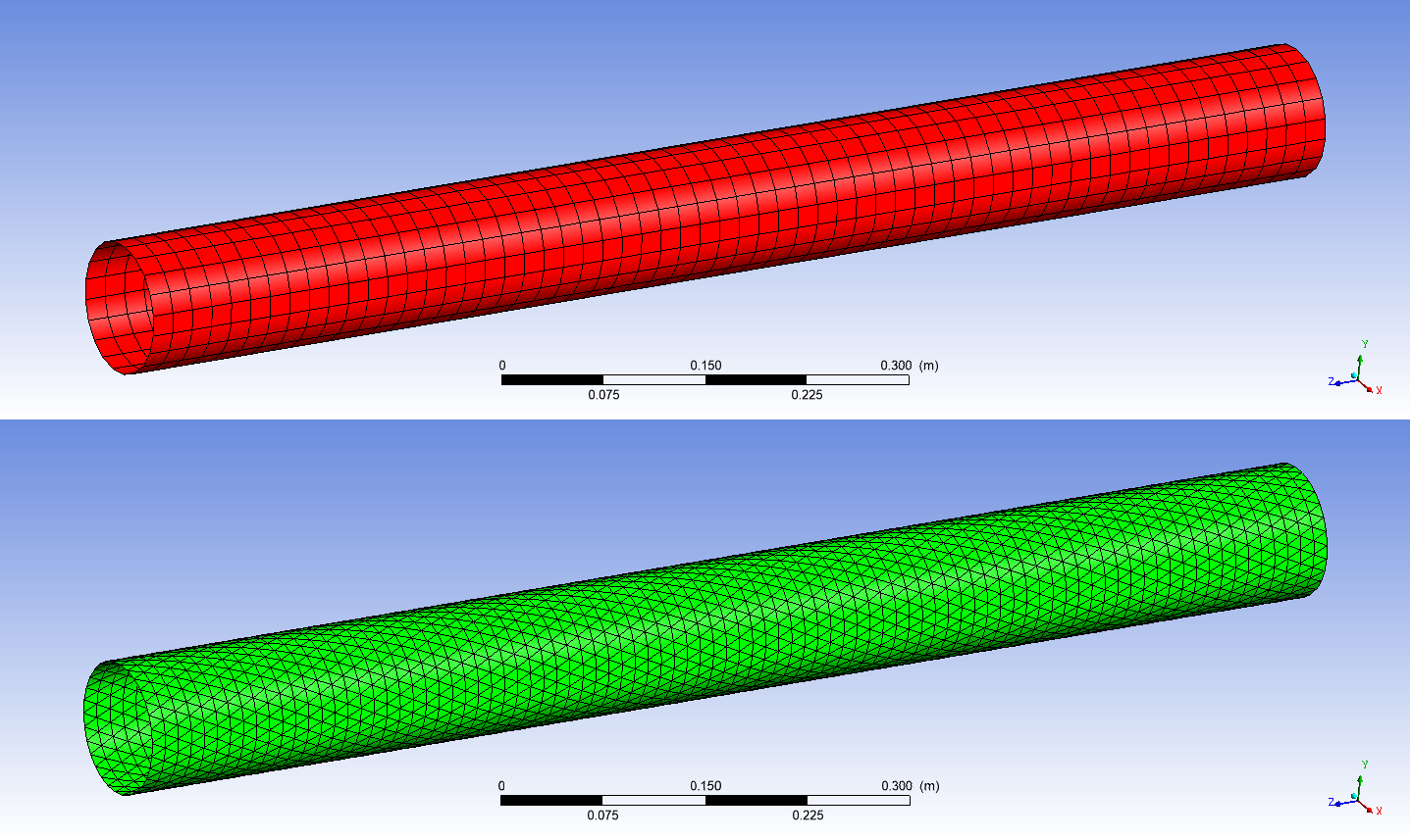 Figure 1: Default pipe meshes