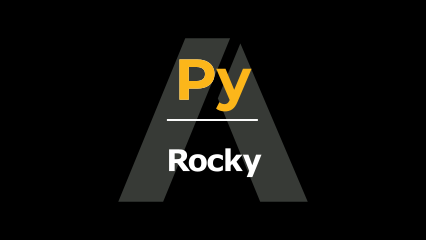 Py ROCKY text over the fluids logo